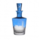 Golden Age of Yachting Lighthouse Decanter - Blue Measurements:  Height 26 cm • 10.2 in
Diameter:  12.5 cm • 4.9 in
Volume:  1 L • 33.8 oz

Motif:  Lighthouse
Shape:  Barware Decanter
Characteristics:  100% Lead-Free Crystal, Mouth-Blown and Hand-Engraved

Care & Use:  Not Dishwasher Safe
Color:  Blue 